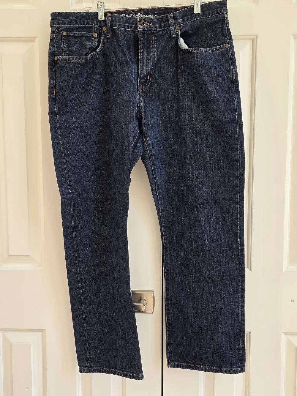 Eddie Bauer Dark Blue Denim Jeans with Orange Stitching